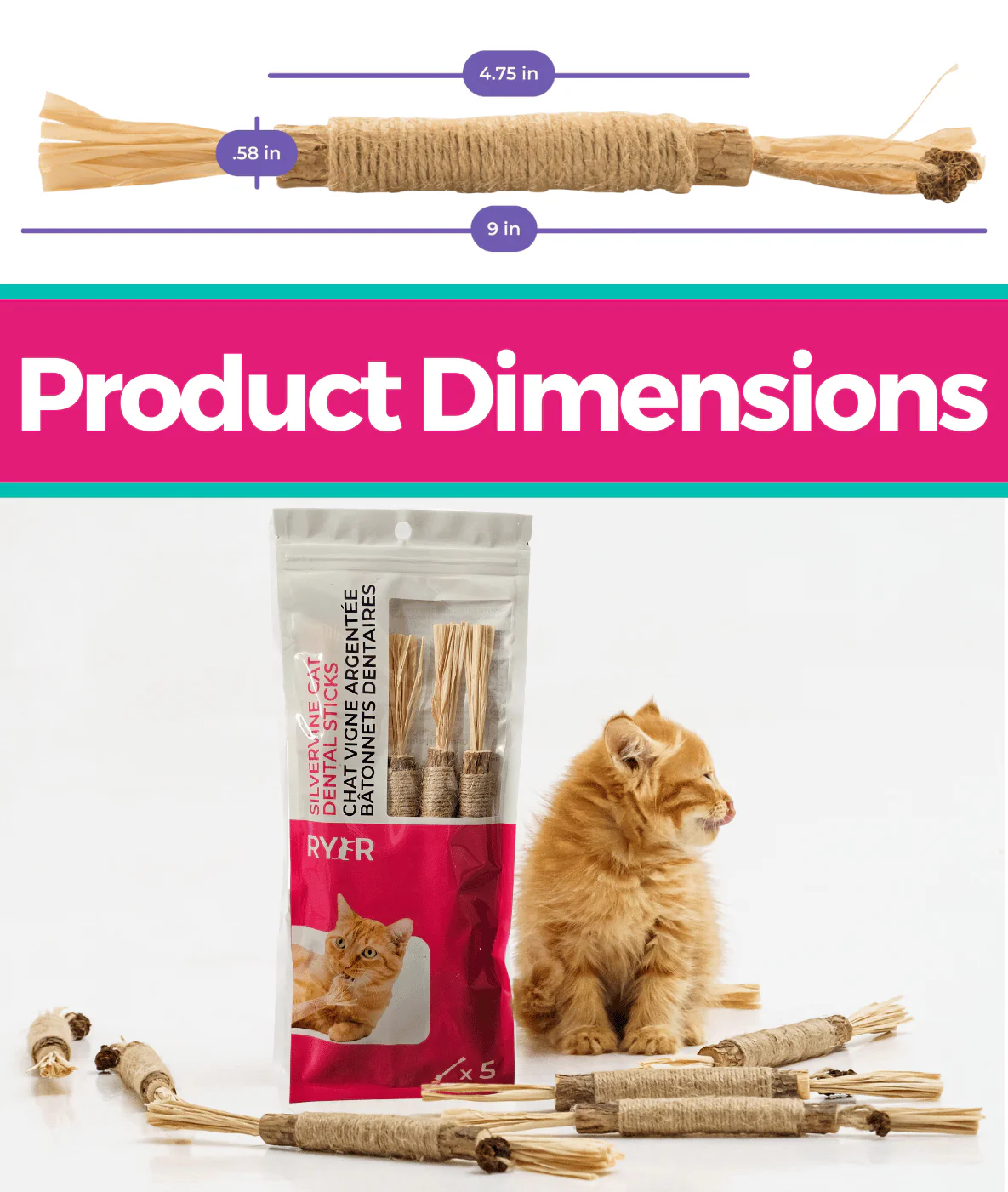 RYERCAT Silvervine Cat Dental Sticks - Image 5